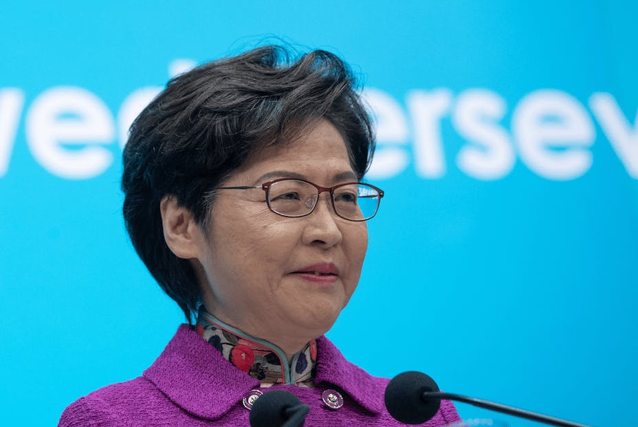 林鄭月娥最近表示，外媒在報道香港時不能做到客觀持平；尤其是近年，凡涉及政治議題，他們都非常有立場，令香港的國際形象受損。（亞新社）