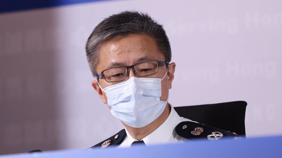 蕭澤頤表示，維護國家安全是天經地義，也是警隊工作重中之重的職責。（亞新社）