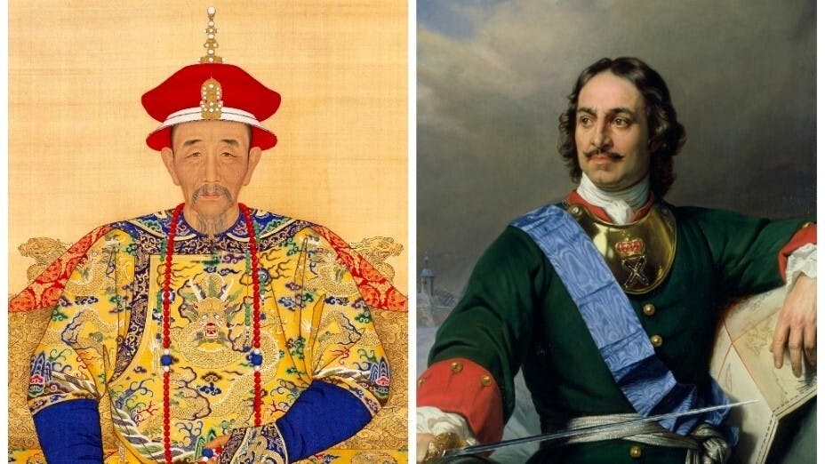 中俄兩國的君主，很早就想「自強」，羨慕英國工業革命後步入現代文明，自己也想仿傚。（Wikimedia Commons）