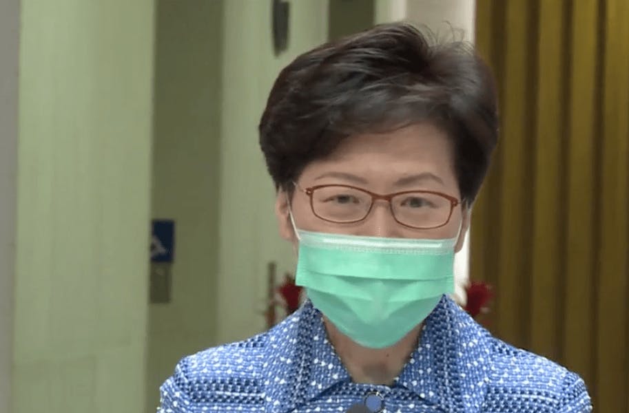 林鄭月娥表示，政府會小心安排復課，4月20日全面復課復課也沒可能，即使復課亦只能分階段進行。（有線電視新聞截圖）