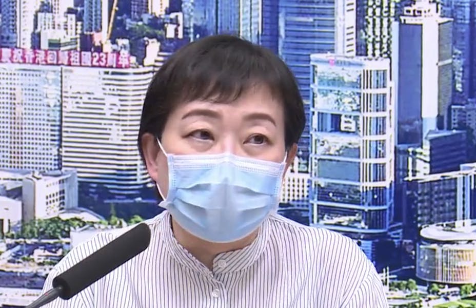 衞生防護中心傳染病處主任張竹君表示，6宗相關個案有5宗與大圍交通城大廈有關。（有線電視新聞截圖）