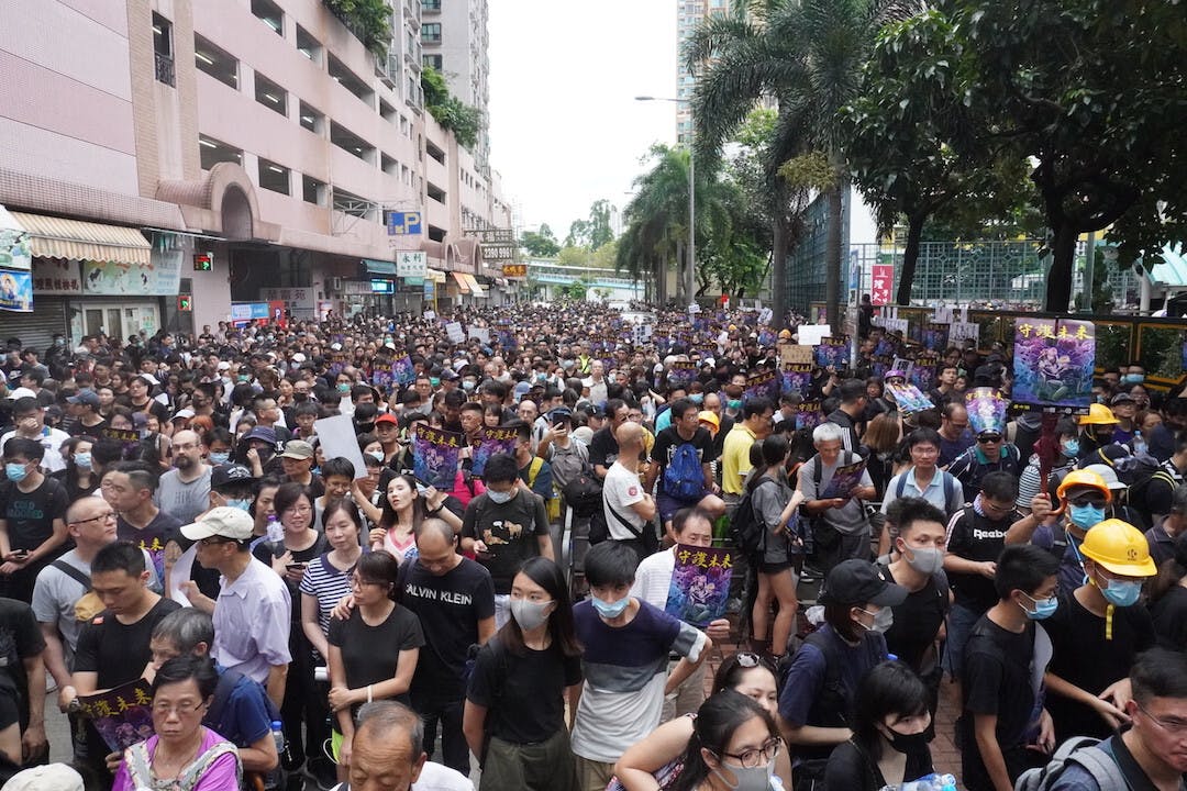 香港走得那麼前，難道不是為中國13億人爭取一個更民主更文明的社會嗎？（亞新社）