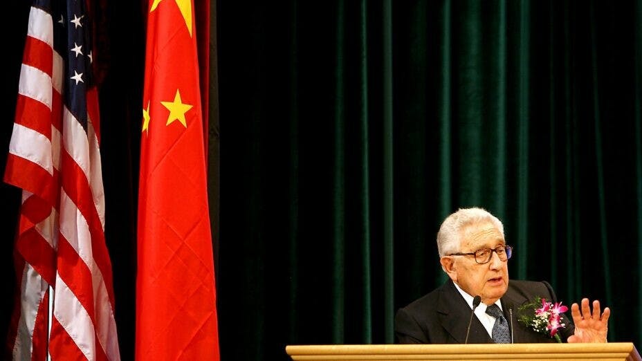 公民科師生若就基辛格訪華互動探討，能獲取的公民知識，將是異常豐富。（亞新社）