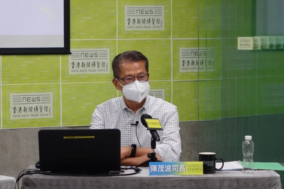 陳茂波指出，回歸以來香港國際金融中心有卓越發展，有賴一國兩制的優勢。（灼見名家圖片）