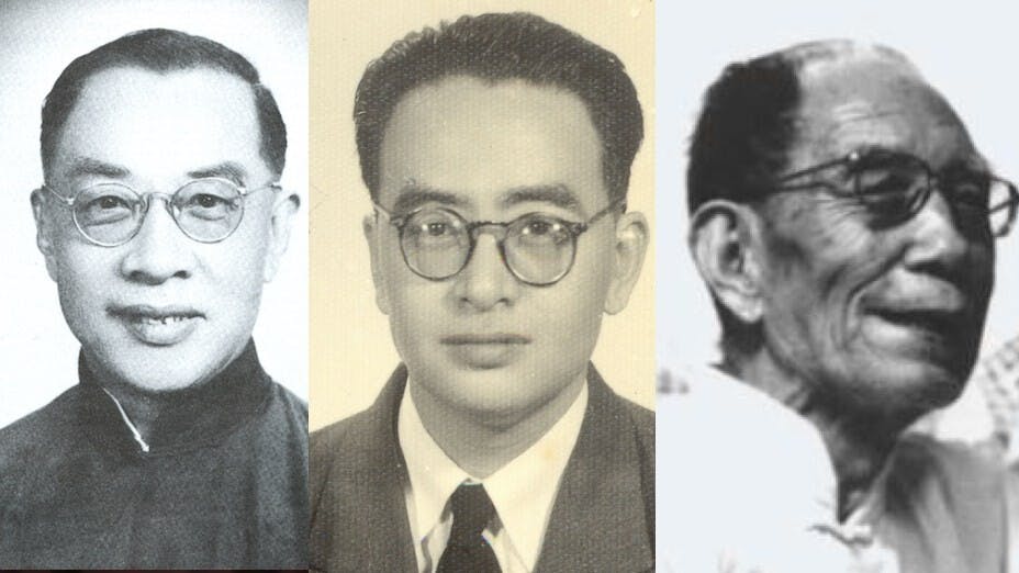 中國文化實急需有人繼起，承傳錢穆（左一）、唐君毅（左二）、牟宗三諸位大儒的心血。（網絡圖片）