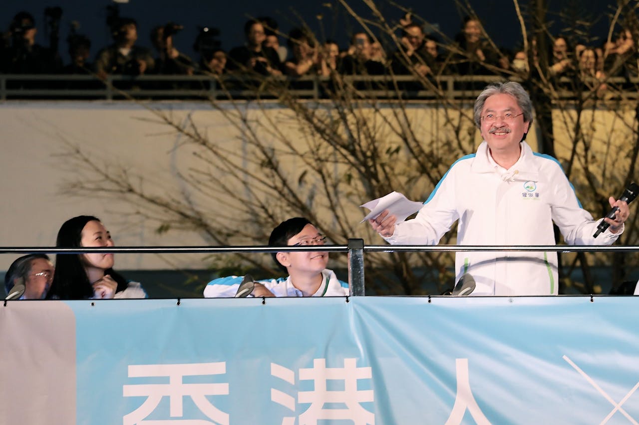 曾俊華擔任財政司長一職近十年（亞新社）