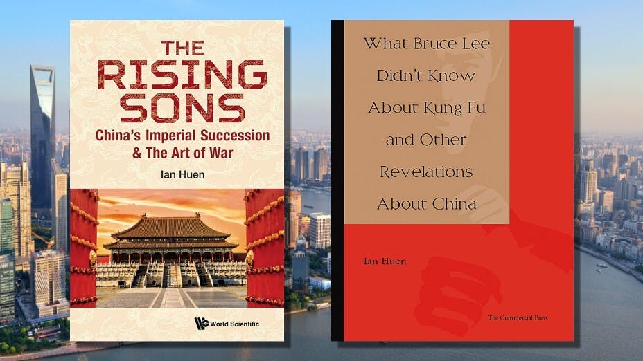 禤駿遠的兩本新書《真命天子》與《從李小龍對功夫有所不知說起》。（灼見名家製圖）
