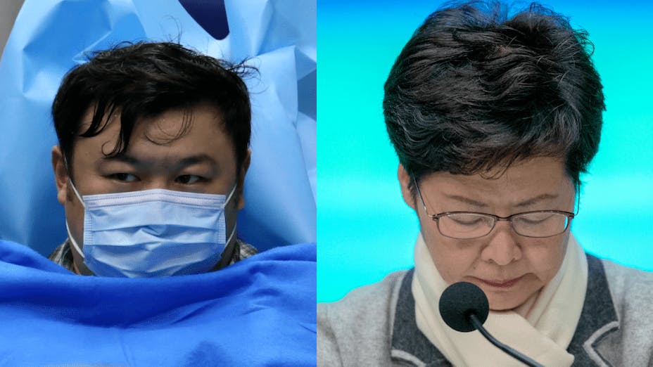 現在疫情正在加速傳播、確診個案不斷增加，人心惶惶之際，民眾最關心的問題，特首必須給出明確答案。（亞新社）