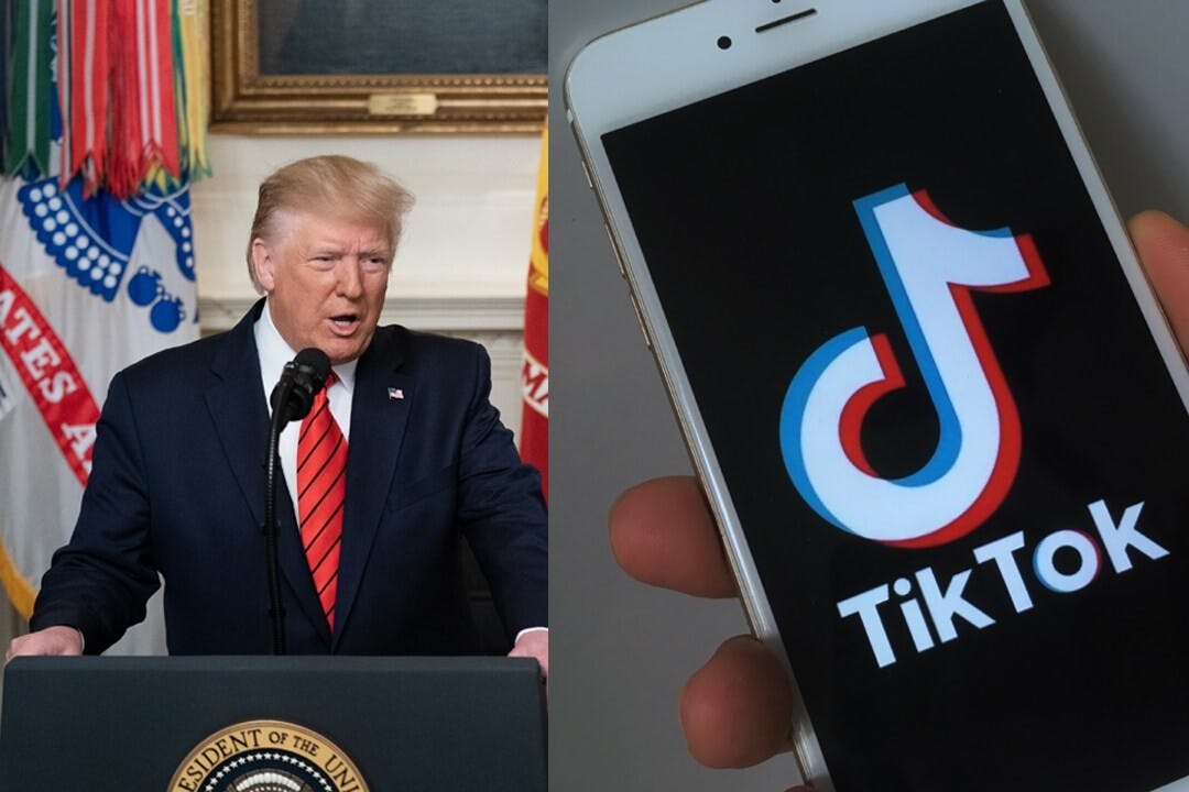 特朗普在毫無證據下從國家層面制裁TikTok在美業務，顯然公器私用，以大欺小。（亞新社）