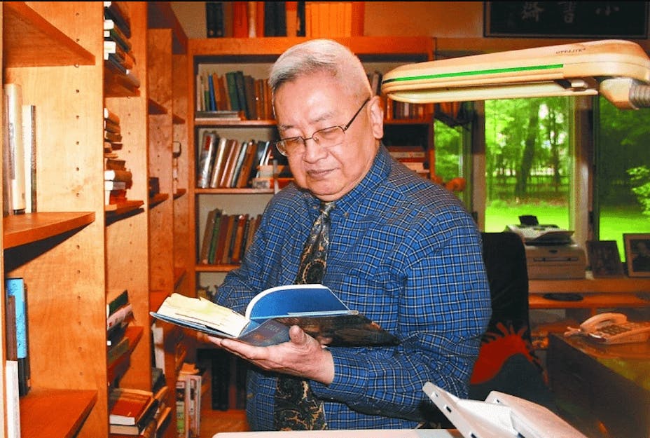 余英時在美國普林斯頓住所書房。（唐獎基金會圖片）
