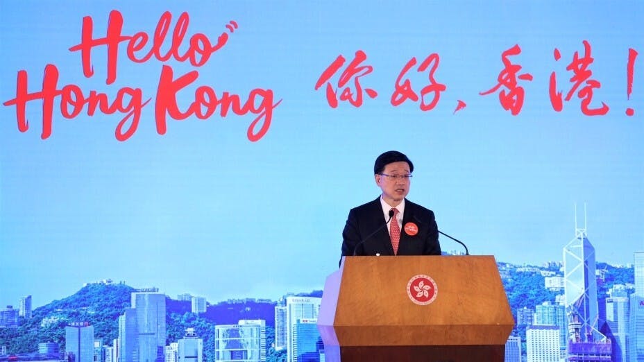 特首李家超近日大力推動宣傳香港。（亞新社）