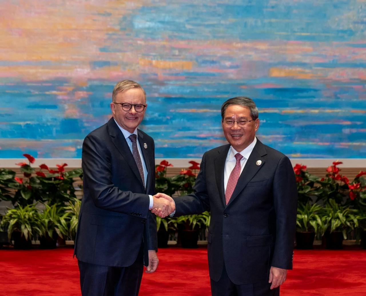 澳洲總理阿爾巴尼斯會晤國務院總理李強。（Anthony Albanese Facebook）