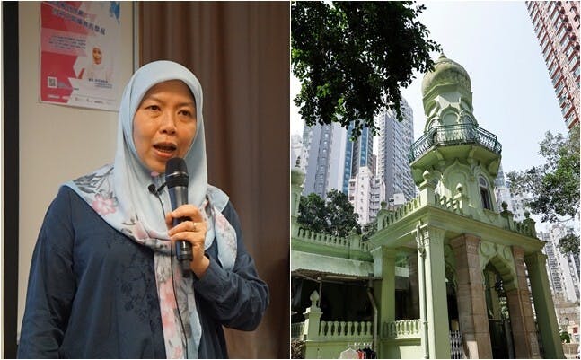 何秀賢校長表示，些利街清真寺是本港歷史最悠久的清真寺。（灼見名家製圖）