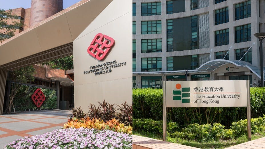 香港理工大學及香港教育大學2月10日簽署諒解備忘錄，共同成教育研究中心。（研究中心提供圖片）