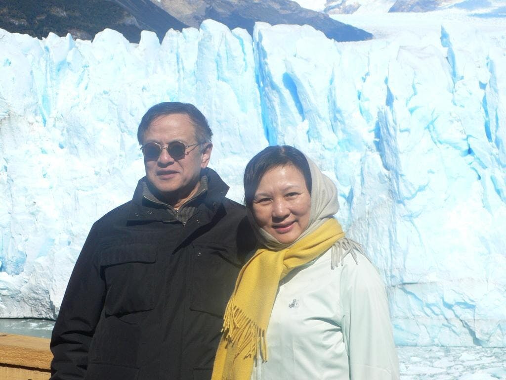 林山木伉儷在退休後四處旅遊（受訪者提供）