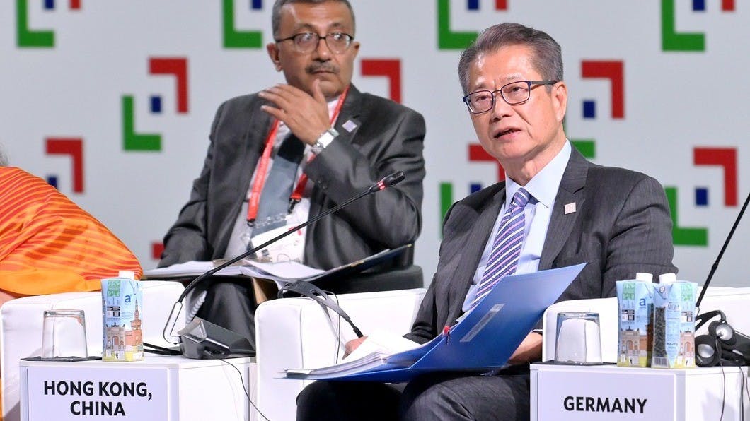上周財政司司長陳茂波在意大利米蘭出席亞洲開發銀行理事會第58屆年會。（政府新聞處）