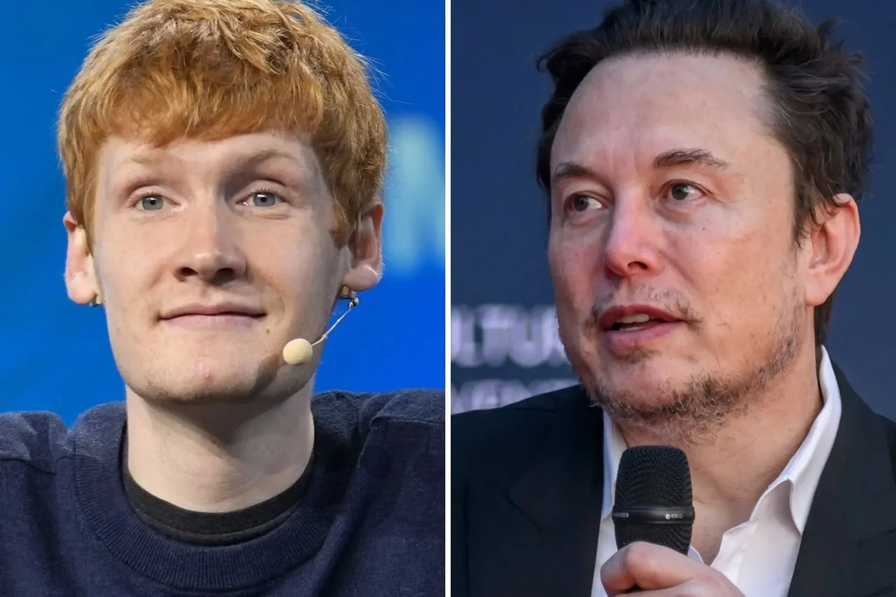 Cursor 共同創辦人 Michael Truell 與 SpaceX 執行長 Elon Musk。｜Photo Credit:Getty Images; Getty Images