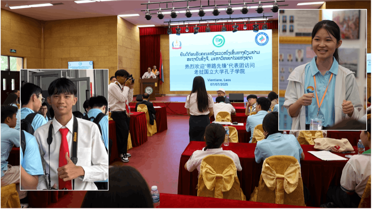 當地安新龍同學（左）跟我交換了聯繫方式，頗有相見恨晚的感覺。