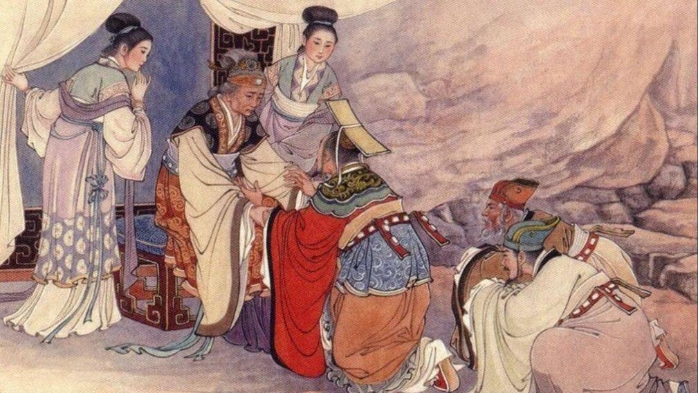 莊公在隧道與母重聚，兩人會面後親情傾瀉，再無芥蒂，母子相好，成為佳話。（網絡圖片）