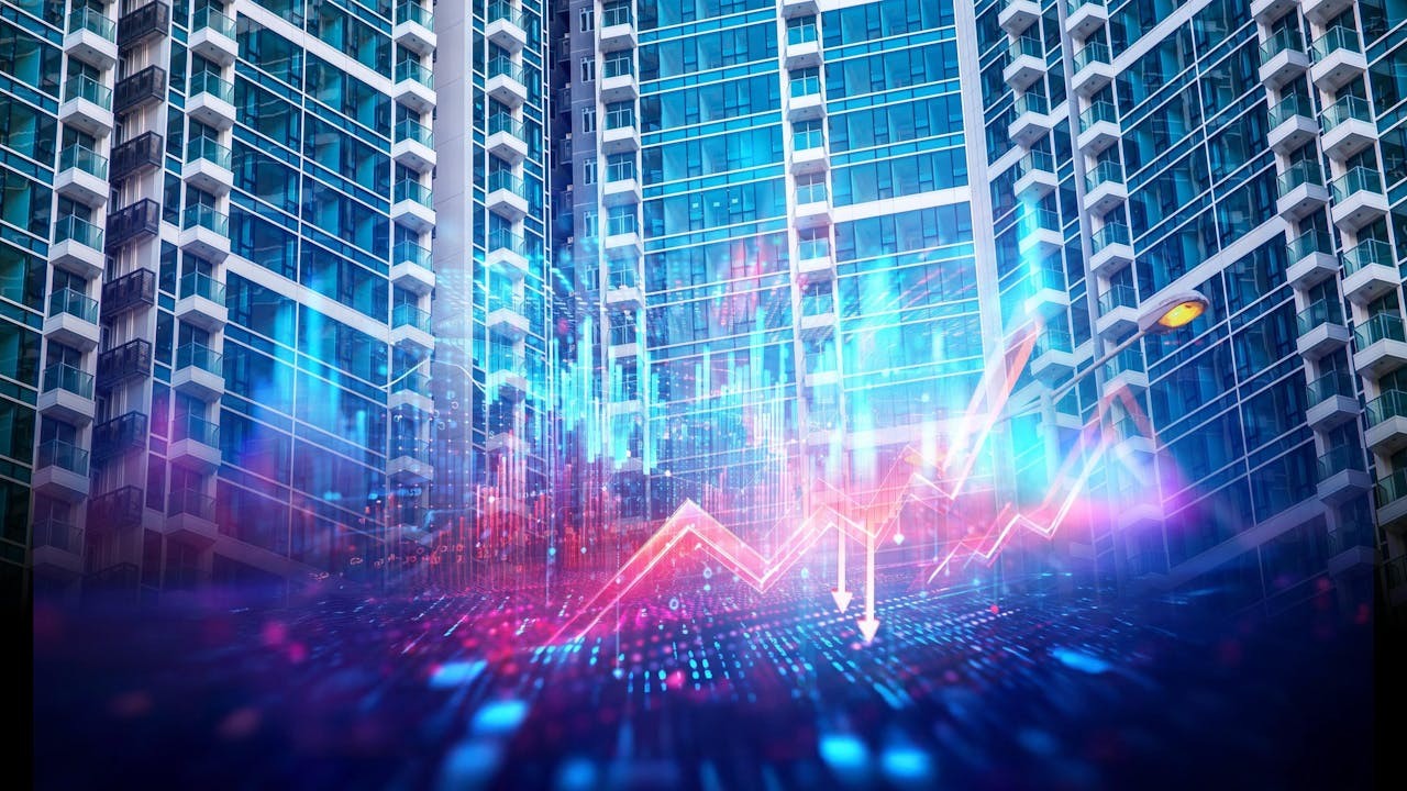 樓價跌三成，商舖寫字樓價跌過半，反映市場對未來需求不樂觀，以及財富效應引發的消費收縮。（Shutterstock）