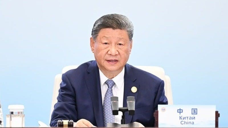 國家主席習近平指出，當前國際形勢變亂交織，成員國面臨的安全和發展任務更加繁重。（中國政府網）