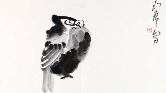 抗戰勝利後，丁衍庸、陳福善等定居香港的知名畫家，其繪畫藝術或半保有文人筆墨、或半結合西洋寫生，成為香港現代藝術的先驅。（丁衍庸《午覺冊》，香港政府網）