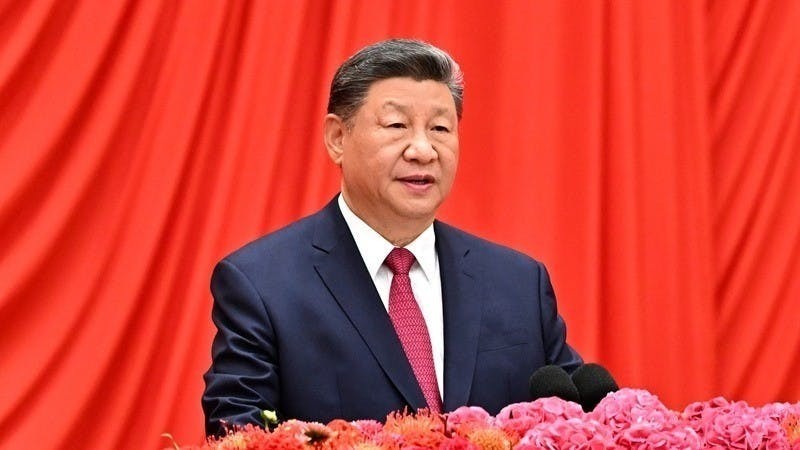 在國慶76周年招待會上,習近平發表重要講話。(中國政府網)