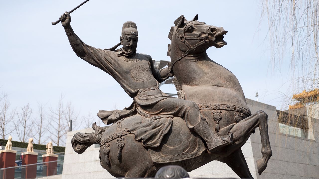 北京奧林匹克公園的唐代馬球雕塑。（Shutterstock）