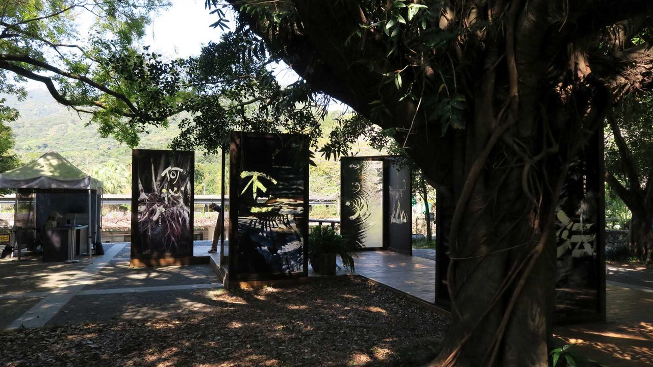 作品在嘉道理農場暨植物園的戶外展出。（作者提供）