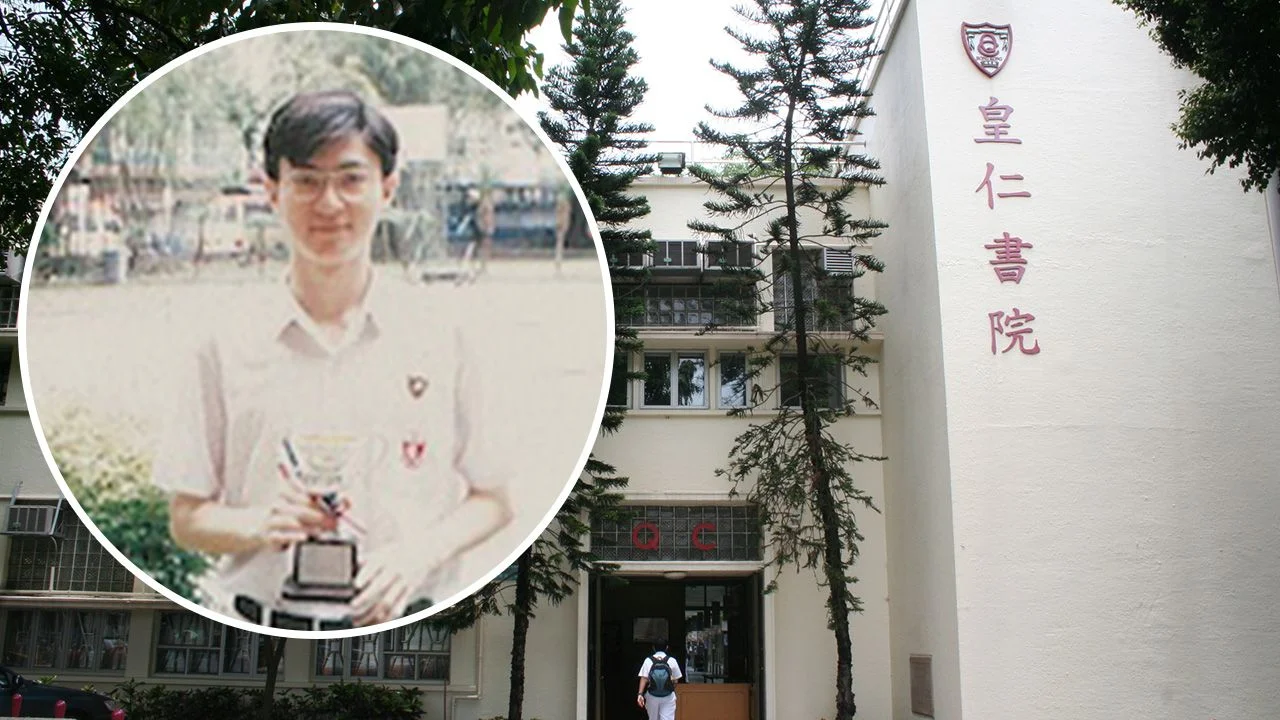 1996年,11歲移居香港的蔣濛念中學六年級時,獲選《南華早報》首屆的傑出學生語言家(Student linguist)。(皇仁簡報圖片與本社圖片合成)