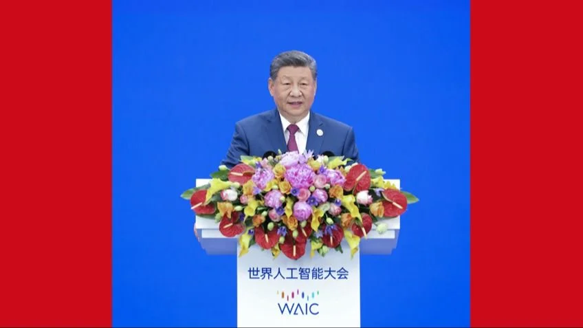 國家主席習近平指近年中國積極擁抱人工智能發展，中國人常講「單弦不成音，獨木不成林」，人工智能發展不應該是某個國家的獨奏，而應當是全球合作的交響曲。（中國政府網）