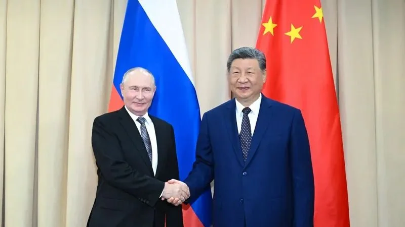 國家主席習近平在2026年上合峰會期間會見俄羅斯總統普京。(中國政府網)