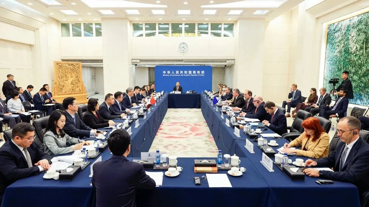 10月8、9日,中歐在北京舉行貿易談判。(中國商務部)