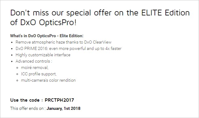 DxO OpticsPro 11 限時免費