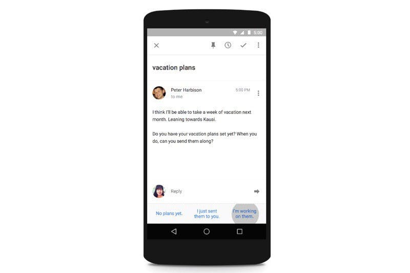 是機器學習撐腰 Google郵件App新增自動回信功能這篇文章的首圖