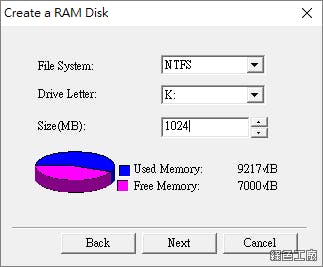 GiliSoft RAMDisk 限時免費