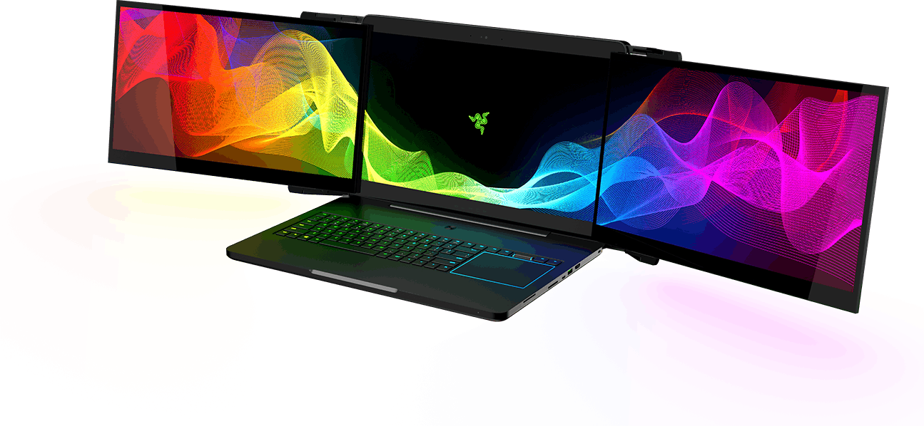 是CES 2017 ：反正 Blade Pro 比別人 17 吋薄那麼多， Razer Project Valerie 乾脆把厚度空間換成滿滿的三個大~螢~幕這篇文章的首圖