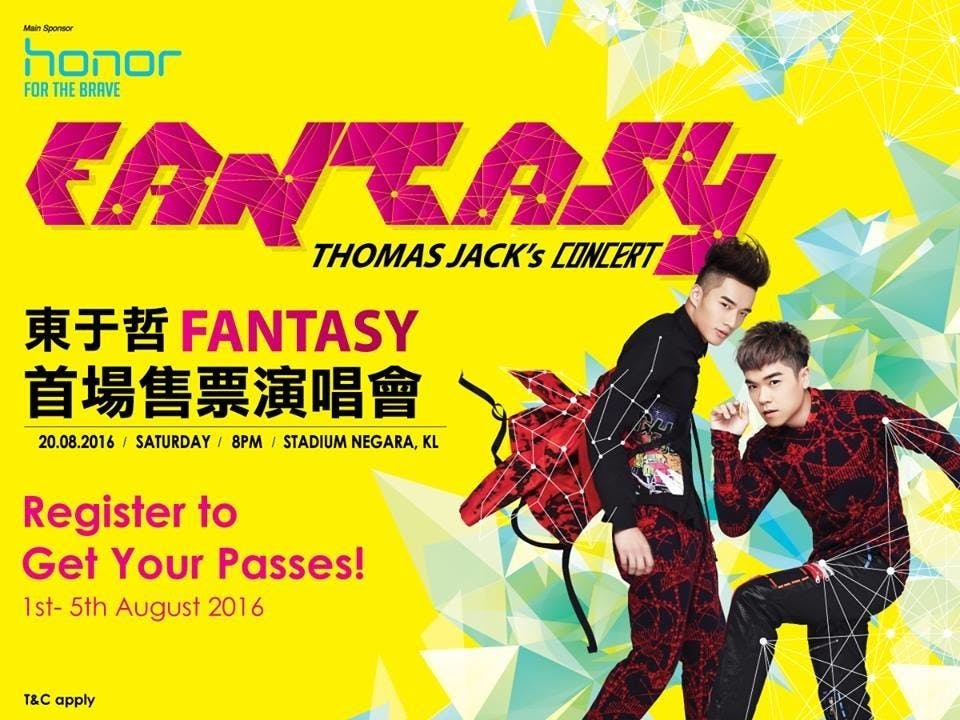 是Honor Malaysia請你去看東于哲FANTASY首場售票演唱會！首80位註冊可贏取價值RM284的雙人票！這篇文章的首圖