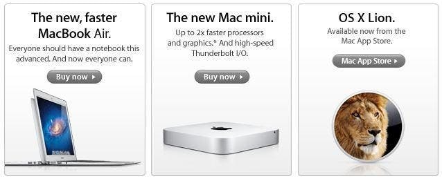 是Apple 官網重開張哩,MBA、Mac mini、OS X Lion 升級+新發表!這篇文章的首圖