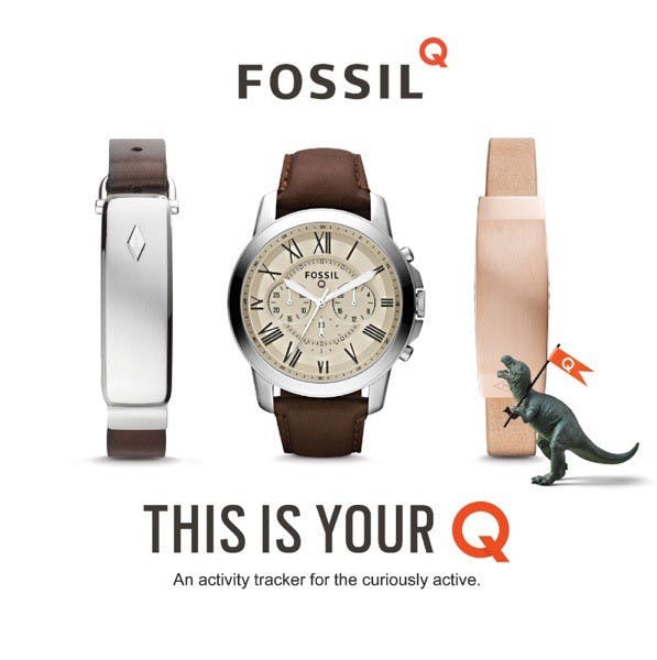 Introducing: Fossil Q. The connected accessory that fits your style, tracks your steps, and keeps you curious. With two types of connected watches (both display and non-display) and two styles of connected bracelets (one for men and one for women), there's something for everyone. Fashion meets function in stores October 25. (PRNewsFoto/Fossil)