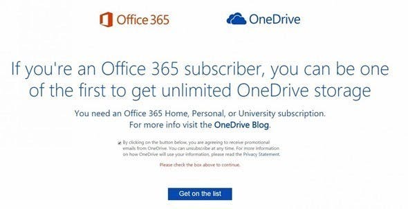 onedrive unlimited storage