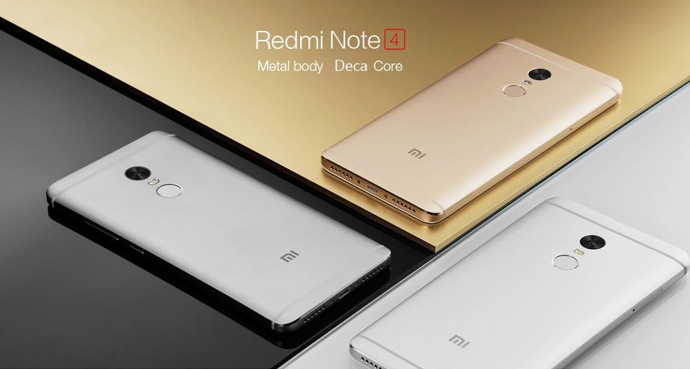 Xiaomi Redmi Note 4 MIUI 8 5.5 inch 4G Phablet Helio X20 2.1GHz Deca Core 3GB RAM 64GB ROM 2.5D Arc Screen Fingerprint Scanner 13.0MP Rear Camera GPS