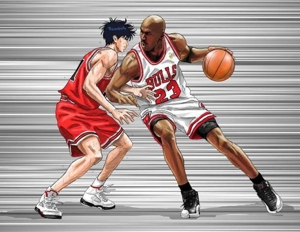 是流川楓對上 Michael Jordan 插畫家實現夢幻對決這篇文章的首圖