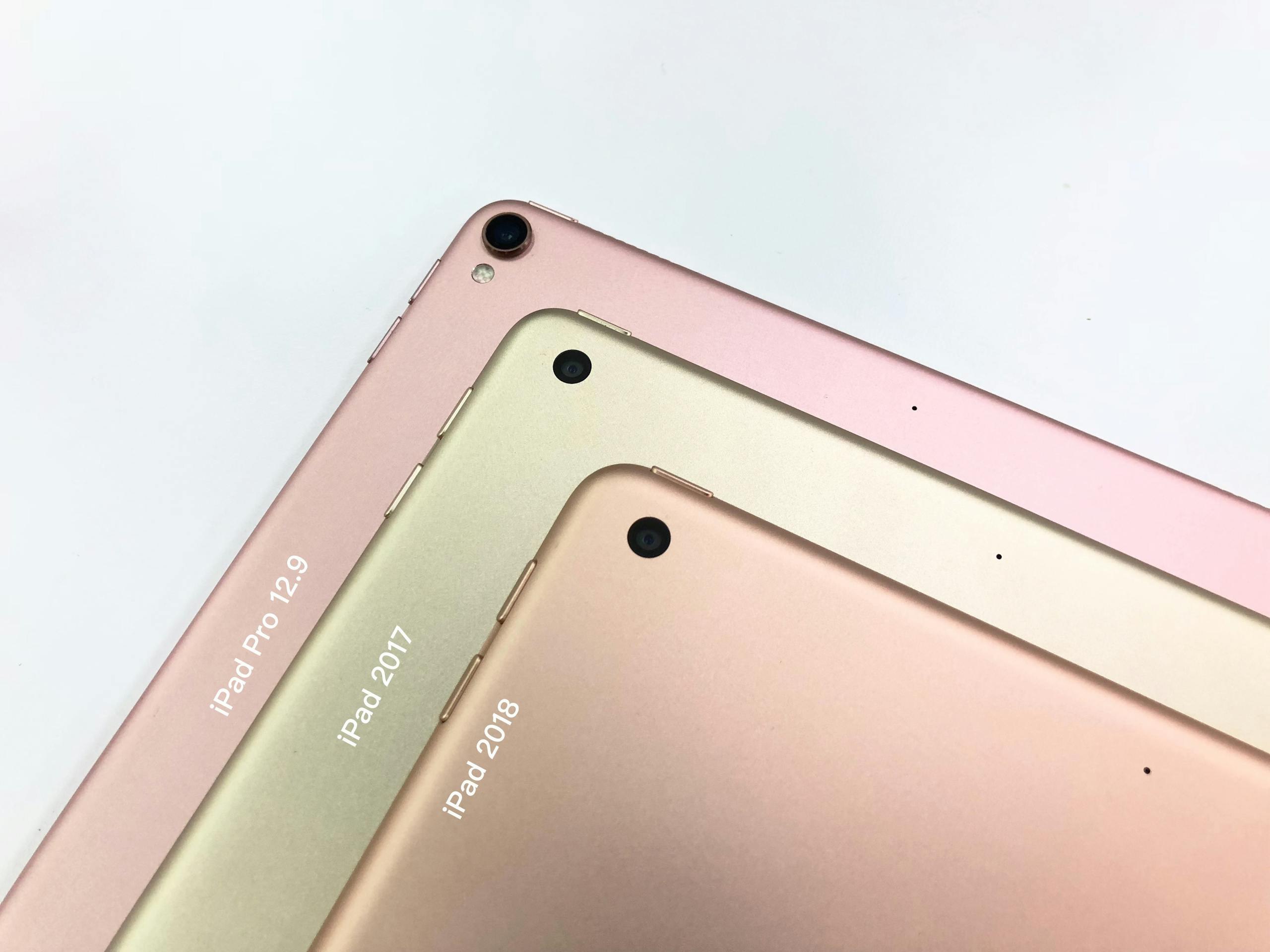 iPad Pro:iPad 2017:iPad 2018 顏色對比