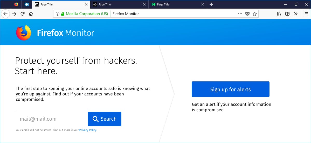 是Firefox Monitor服務協助使用者確認個人信箱帳號是否外洩這篇文章的首圖
