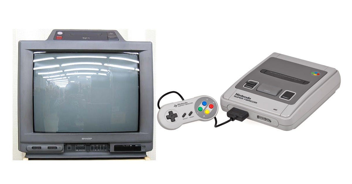 是Sharp與任天堂共同合作的內建電視遊樂器之電視產品：Sharp SF1這篇文章的首圖