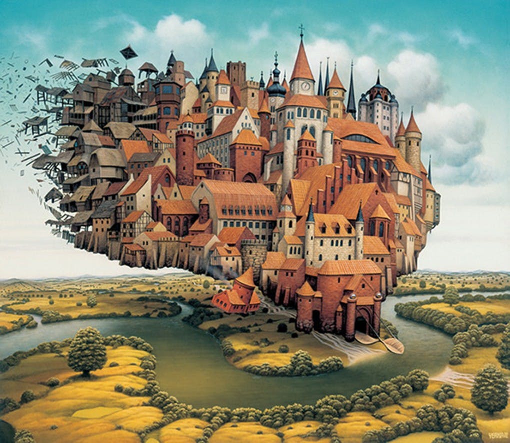 是當代超現實藝術家 Jacek Yerka，帶領你進入令人驚嘆的幻想與夢境世界！這篇文章的首圖