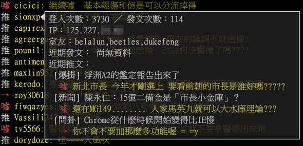 ptt 鄉民查水表