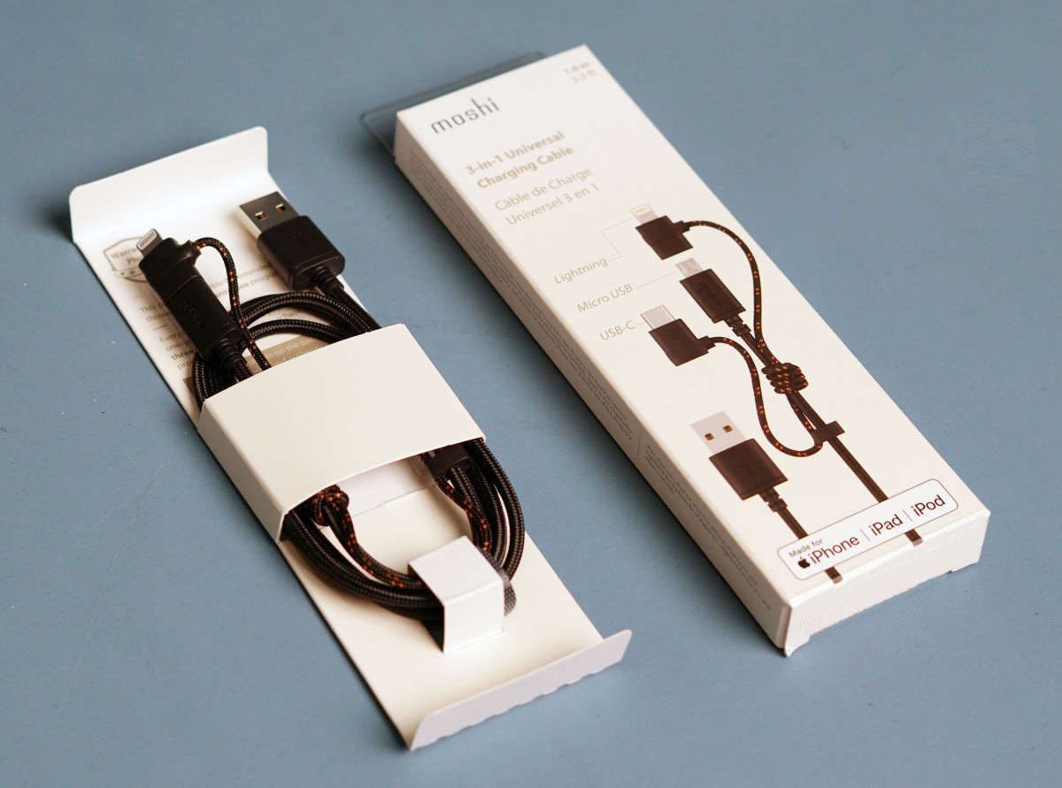 moshi 三合一充電線 mfi USB-C lightning Micro USB 傳輸 快充