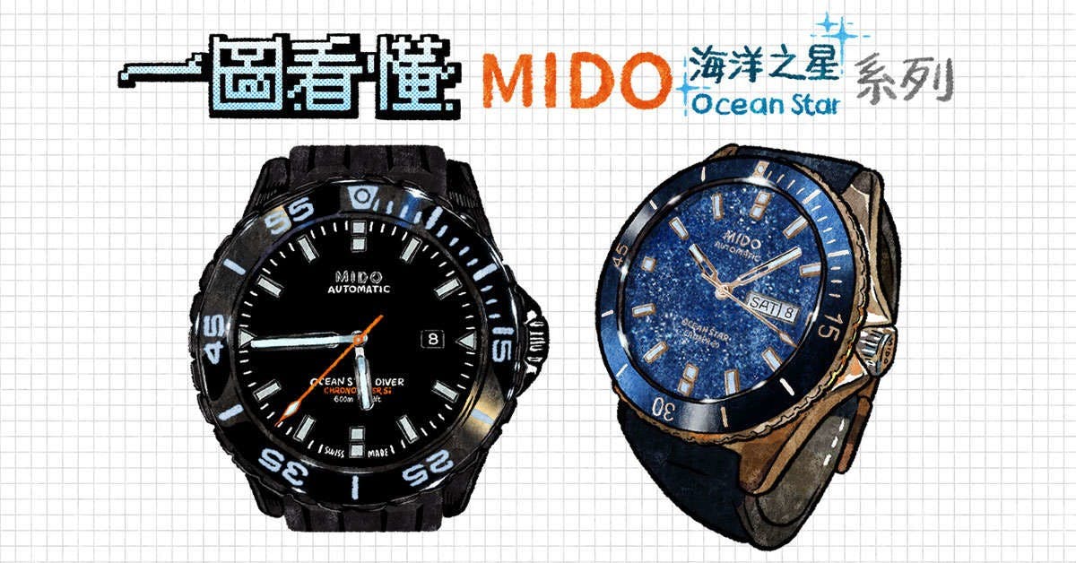 MIDO Ocean Star 海洋之星 矽游絲 潛水錶